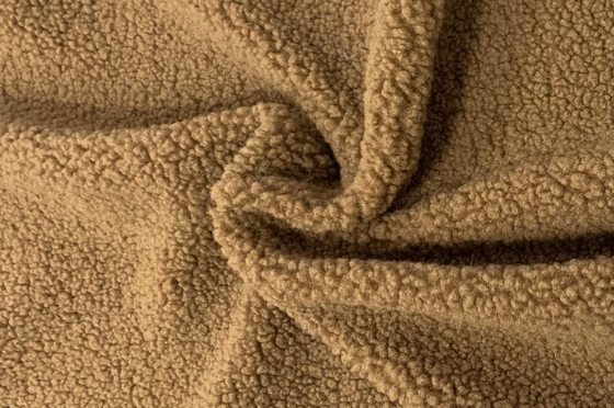 Katı Sahte Sherpa Kumaş Polyester, 150cm Sahte Süet Sherpa 400gsm
