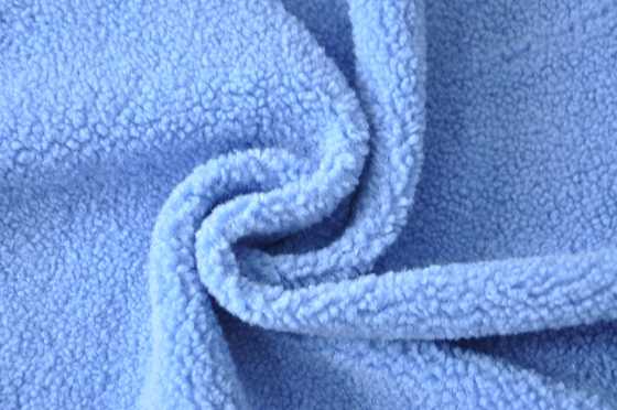 Mavi suni sherpa %100 Polyester Veya Yünlü 150cm CW Veya Ayarlanabilir Çözgülü Örme Kumaş Geri Dönüşümlü