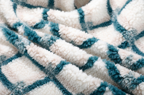 Desen Faux Sherpa Kumaş 500m, Jakarlı Polyester Sherpa Kumaş