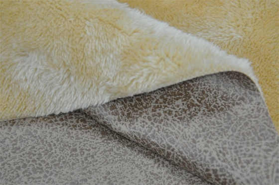 Fırçalanmış tavşan peluş katı PU bağlı kumaşlar