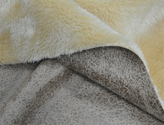 Fırçalanmış tavşan peluş katı PU bağlı kumaşlar