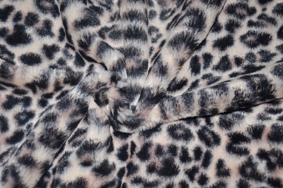 % 100 Polyester Leopar Baskı Kumaş 310gsm 150CM Genişlik
