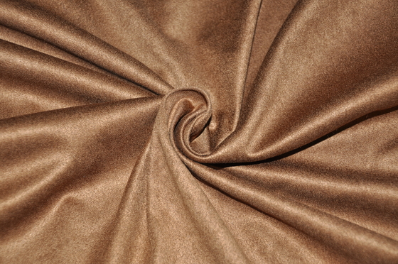 Camel 155cm Faux Süet Kumaş, Polyester Köpük Destekli Faux Süet