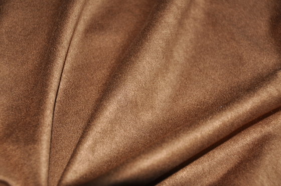 Camel 155cm Faux Süet Kumaş, Polyester Köpük Destekli Faux Süet