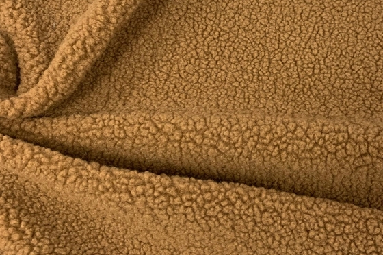Katı Sahte Sherpa Kumaş Polyester, 150cm Sahte Süet Sherpa 400gsm