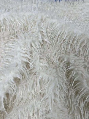 Beyaz Moğol sahte kürk kumaşı 750GSM