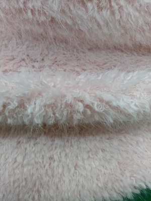 Yumuşak 150cm CW veya Düzenlenebilir Pembe kıvırcık moda örgü kumaş