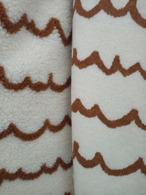 Jacquard 100% Polyester Sherpa Kumaş 150cm Düzenlenebilir 340GSM